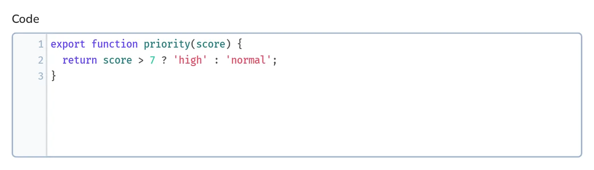 A code editor input