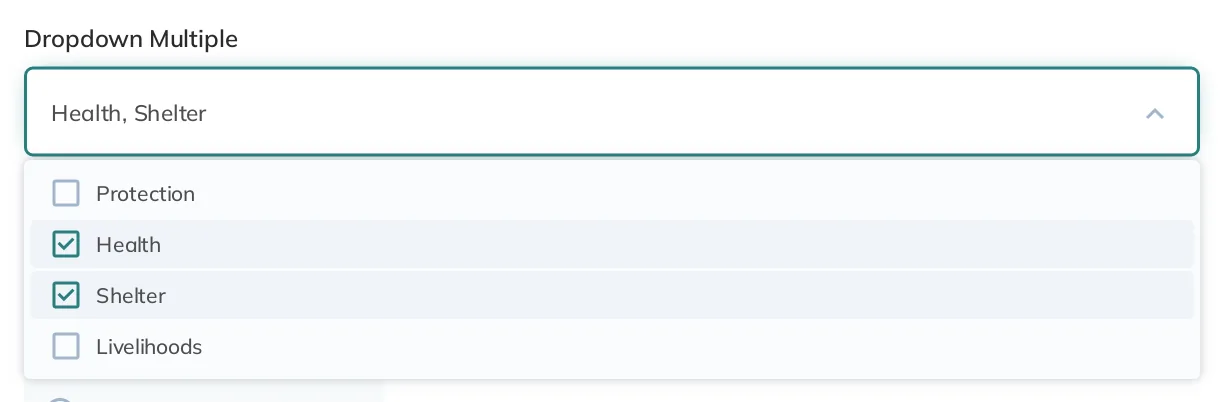 A select input where user can select multiple options from a dropdown.
