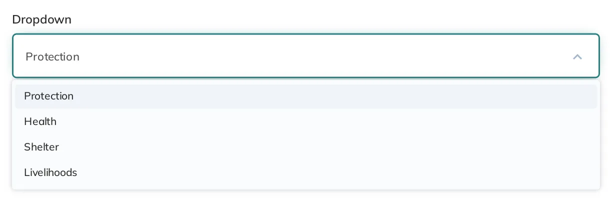 A select input with a dropdown of options.