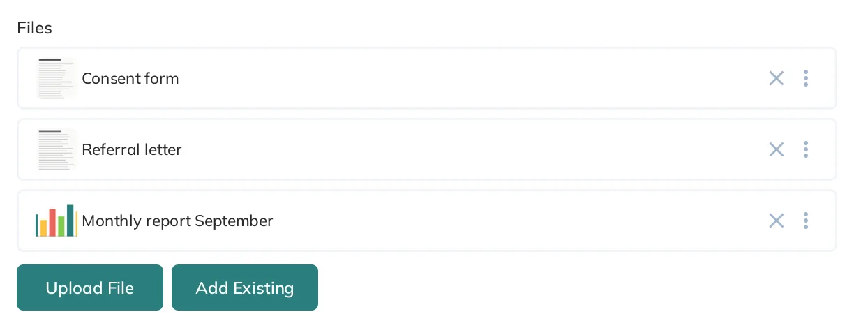 A file type form input where user can select and upload multiple files.
