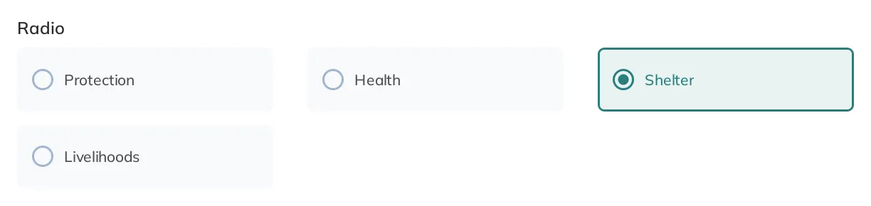 A radio button form input with different options to select