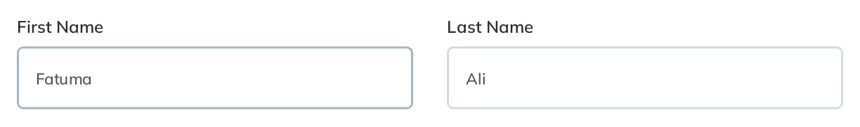 A group of form fields