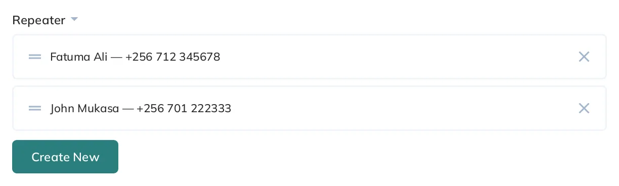 A standard form text input