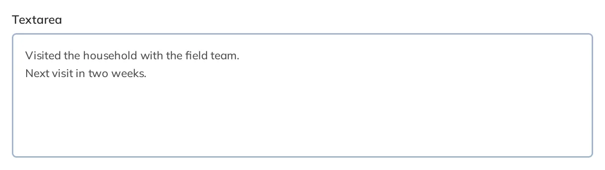 A standard form textarea input
