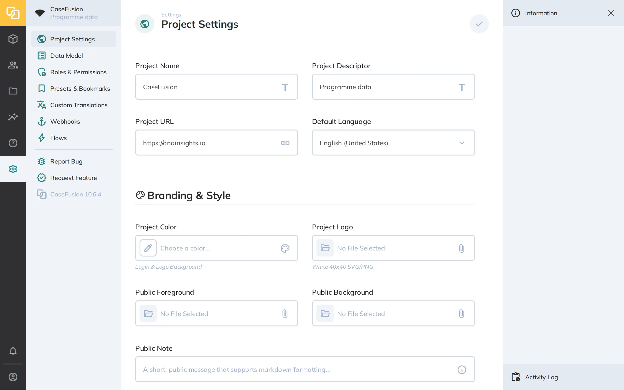 How to Configure General Project Settings