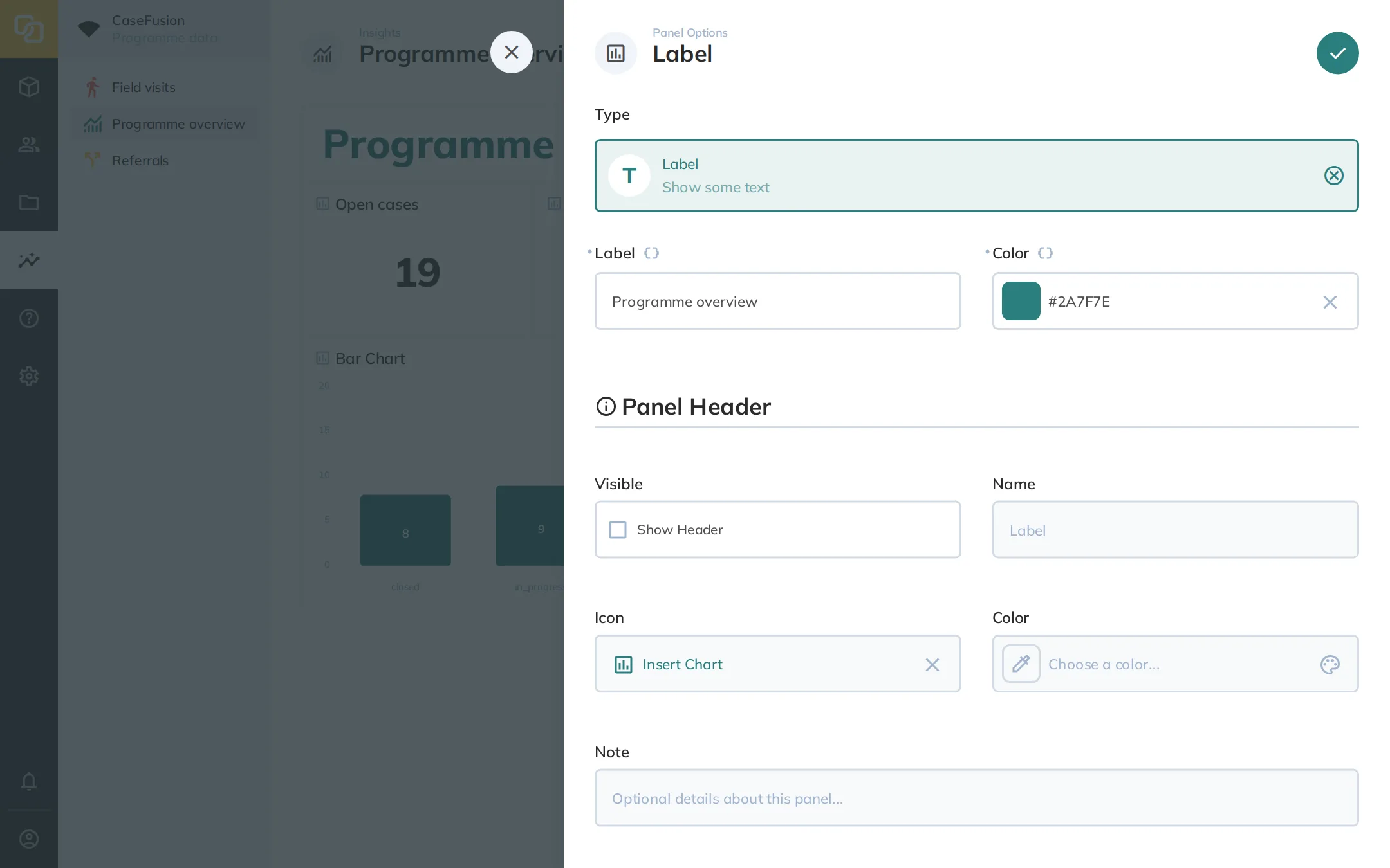 Label Panel Options