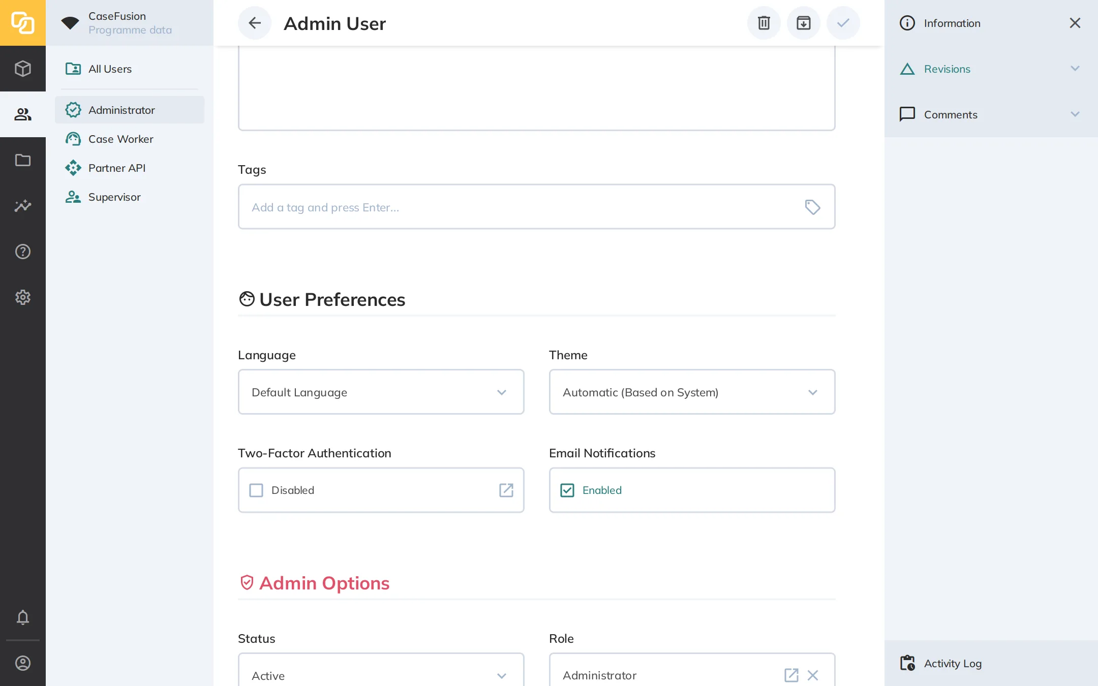 User Preferences